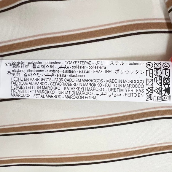 ZARA NWT Striped Ecru Draped Wrap Dress Midi Length Business Casual Size XL - Picture 13 of 13